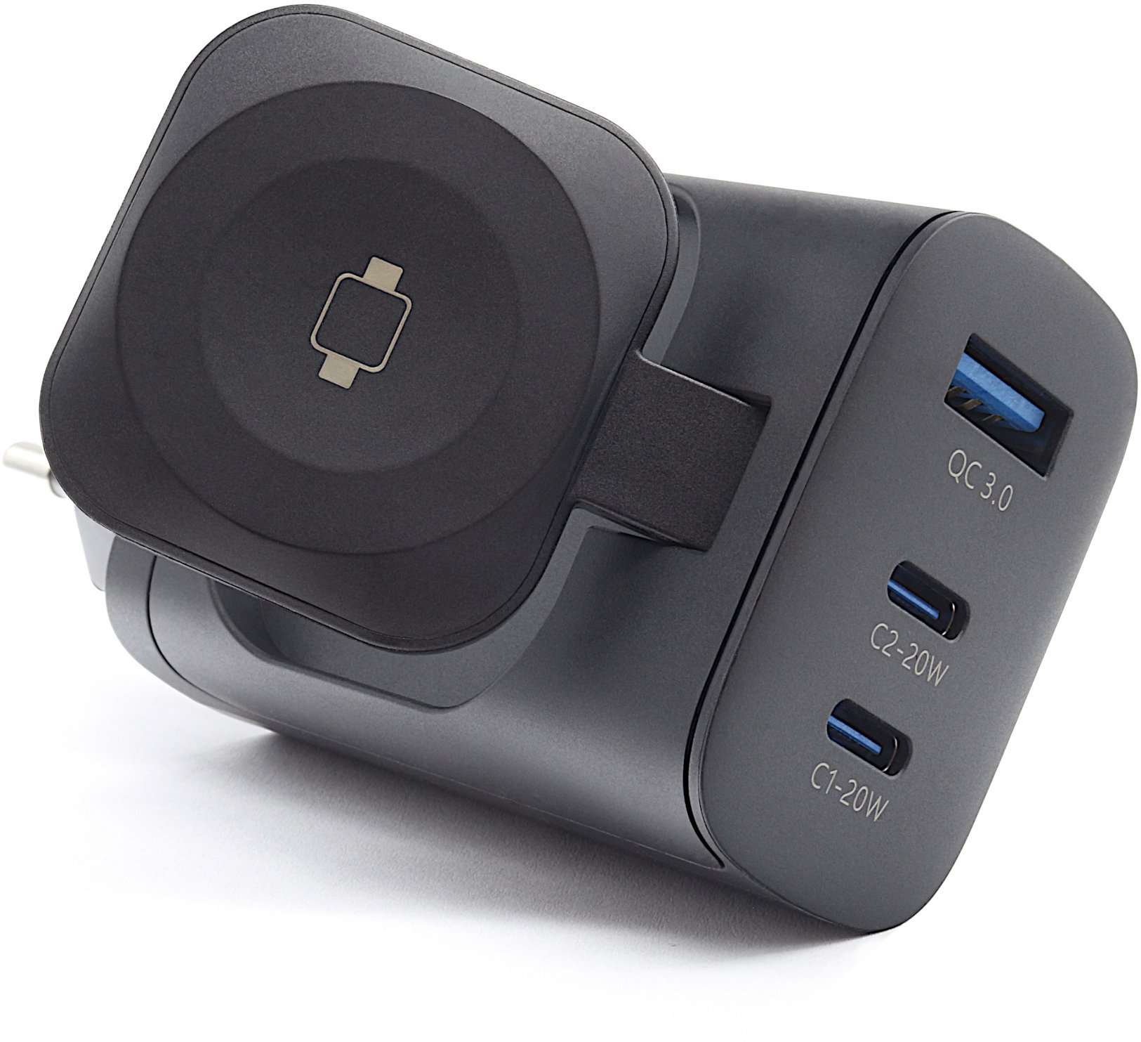 Powerbank Realpower ładowarka do urządzeń przenośnych Power bank, Smartwatch, Tablet Czarny Prąd zmienny Ładowanie bezprzewodowe Szybkie ładowanie Wew