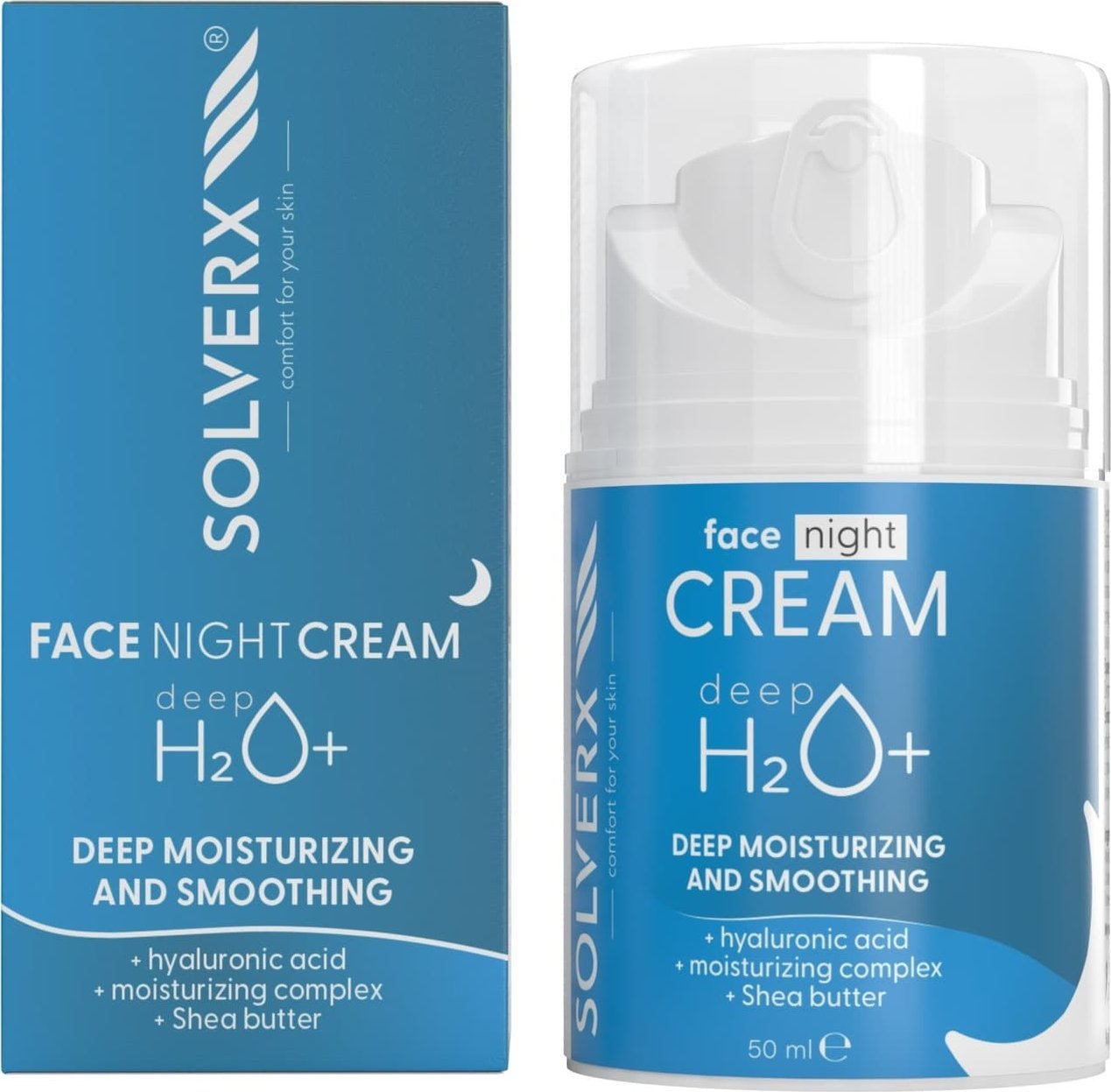 Solverx Deep H2O+ Krem głęboko nawilżający na noc do skóry suchej i odwodnionej 50ml
