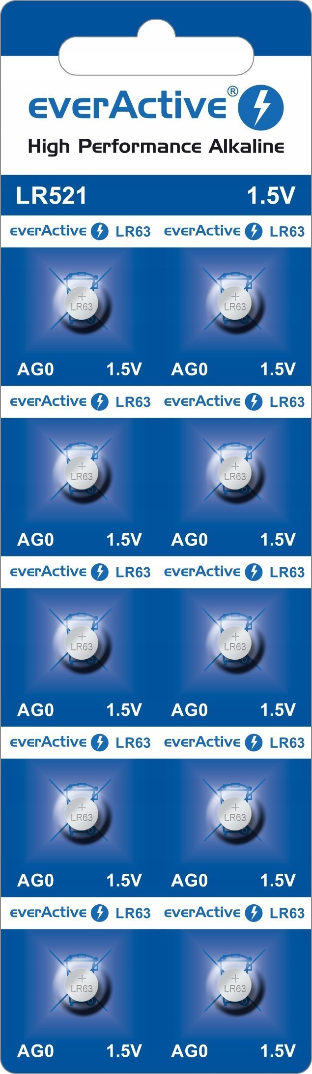 EverActive Bateria alkaliczna mini everActive AG0 G0 LR521 LR63 - blister 10 sztuk