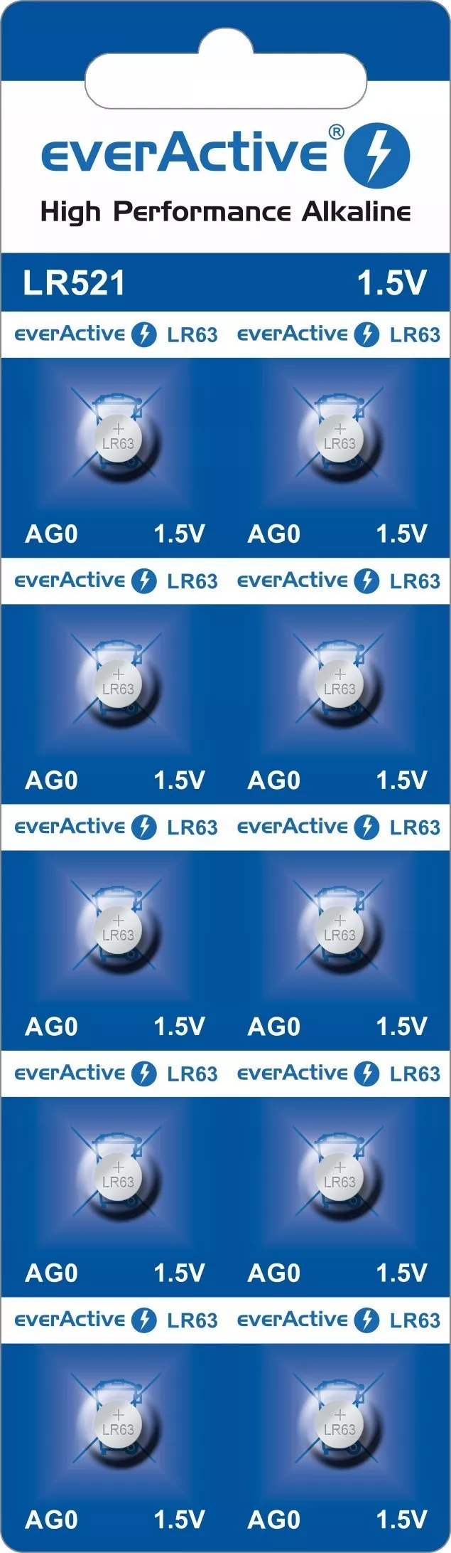 EverActive Bateria alkaliczna mini everActive AG0 G0 LR521 LR63 - blister 10 sztuk