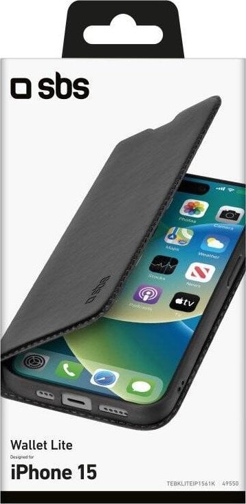 SBS Mobile SBS Book Wallet Lite iPhone 15 schwarz