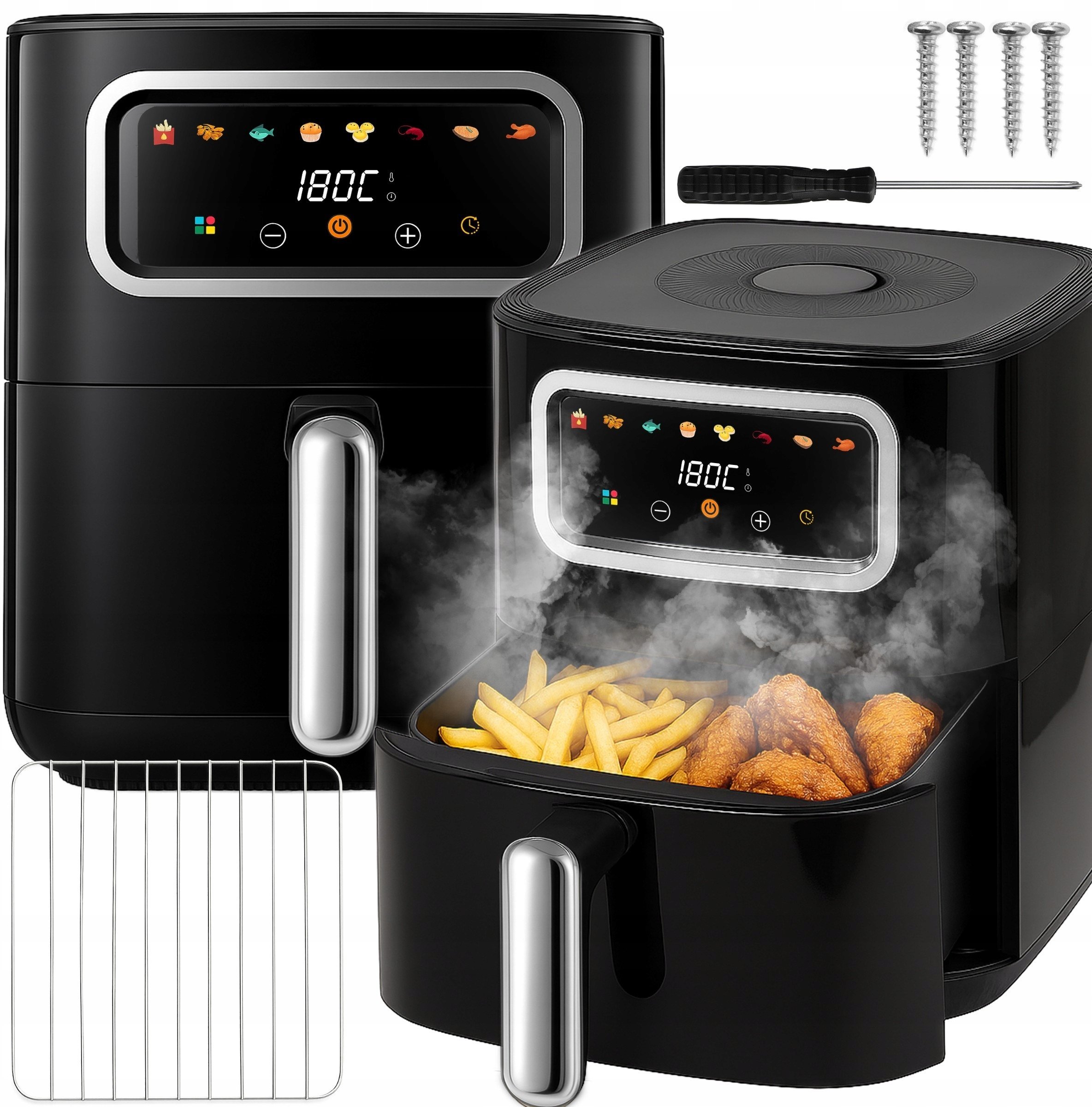 Frytkownica beztłuszczowa Retoo AIR FRYER 5,5L 2400W 8 TRYBÓW