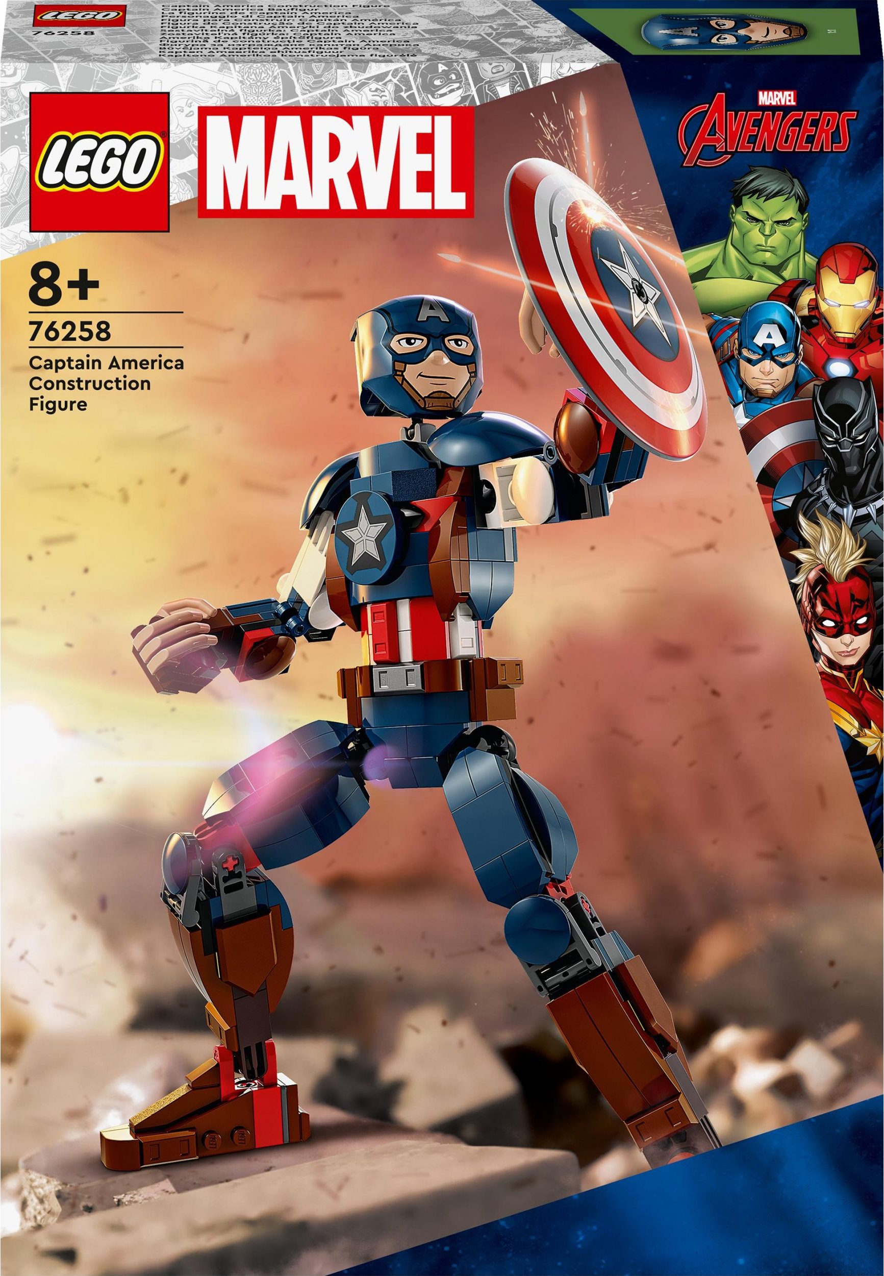 LEGO Marvel Figurka Kapitana Ameryki do zbudowania (76258)