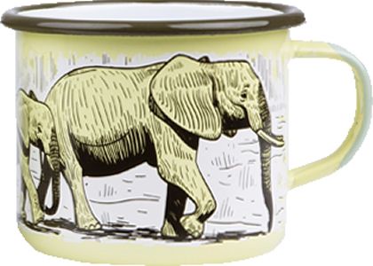The Big 5 of Africa Kubek emaliowany Elephant zielony
