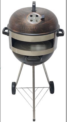 Grill ogrodowy węglowy na kółkach BBQ1001 przenośny czarny