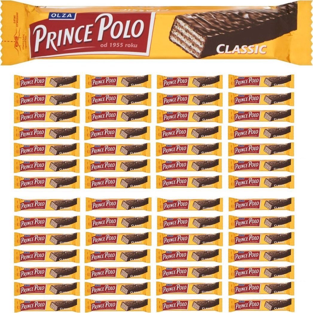 Prince Polo Olza Classic Kruchy wafelek z kremem kakaowym oblany czekoladą 17,5g x 56 sztuk