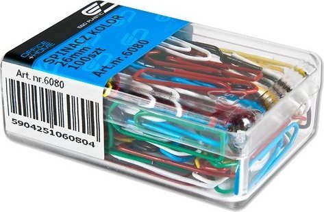 Victory Office Product Spinacze trójkątne 26mm VICTORY OFFICE PRODUCTS 66T263100-99 mix kolorów metalowe w pojemniku plastikowym 100szt