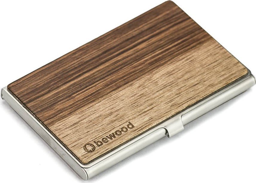 BeWood Drewniany Wizytownik Inox Mango