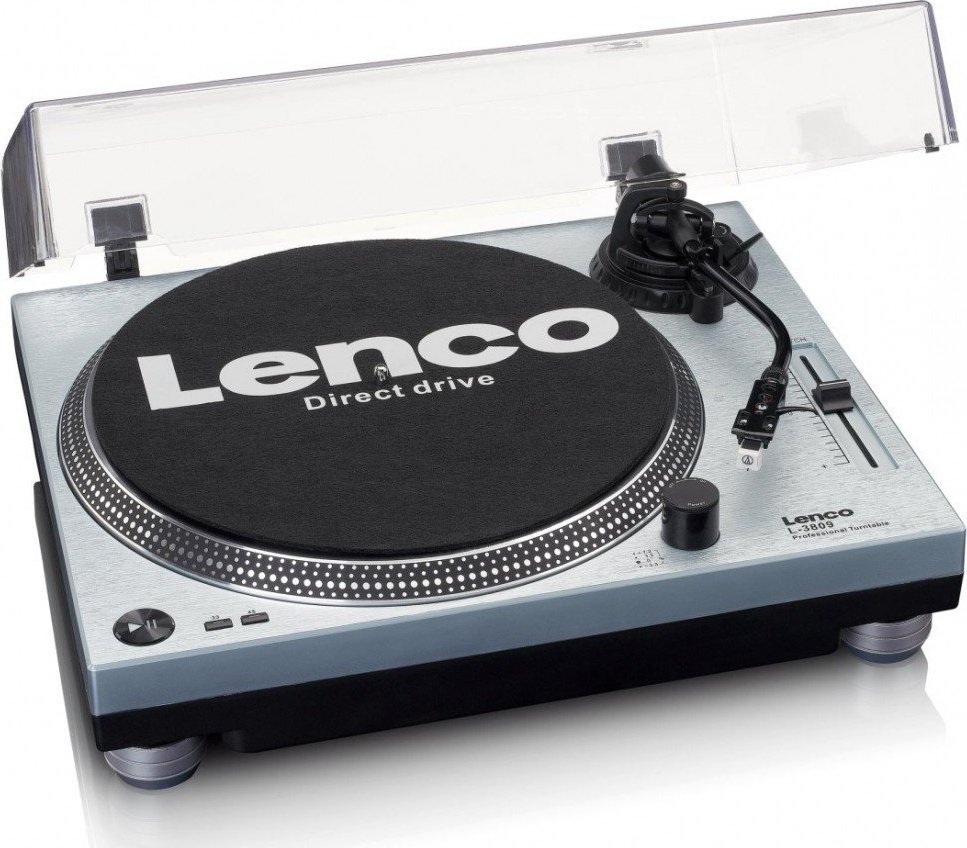 Lenco Lenco L-3809ME - gramofon z napędem bezpośrednim - metaliczny niebieski