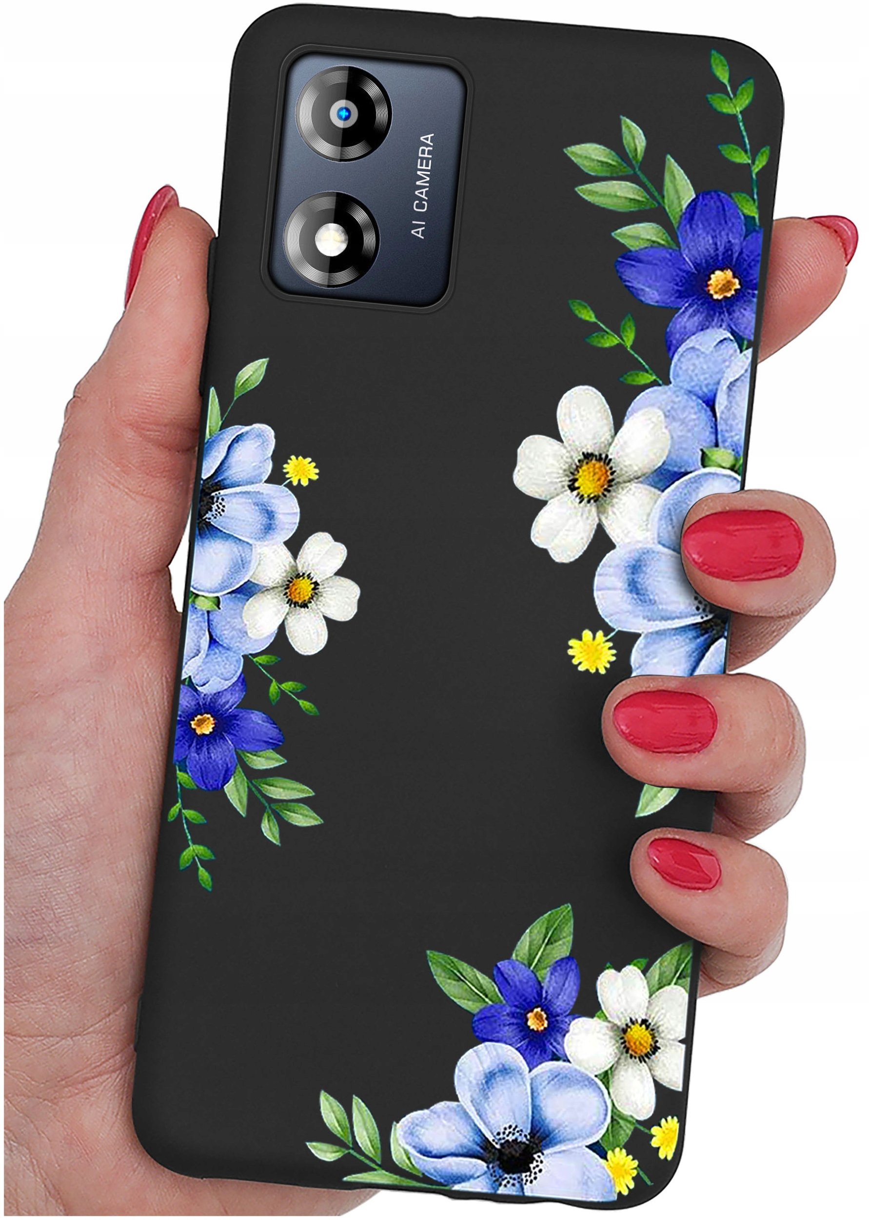 Etui do Motorola Moto E13 WZORY |SILIKONOWE MATT CASE + SZKŁO 9H