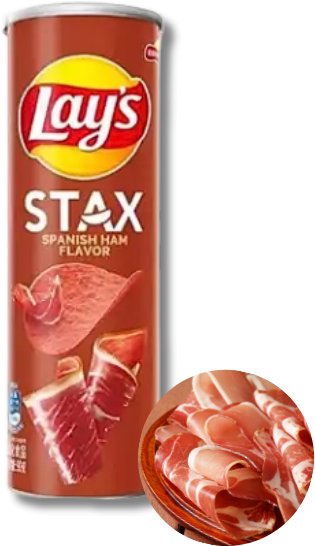 LAYs Lays Stax Hiszpańska szynka chińskie chipsy o smaku szynki 90g