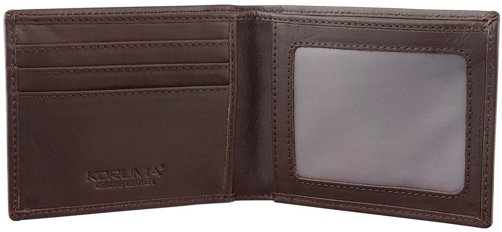 Cienki portfel męski skórzany typu SLIM (Brąz) Uniwersalny