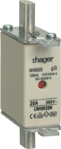 Hager Wkładka bezpiecznikowa NH000 20A 500V gG (LNH0020M)