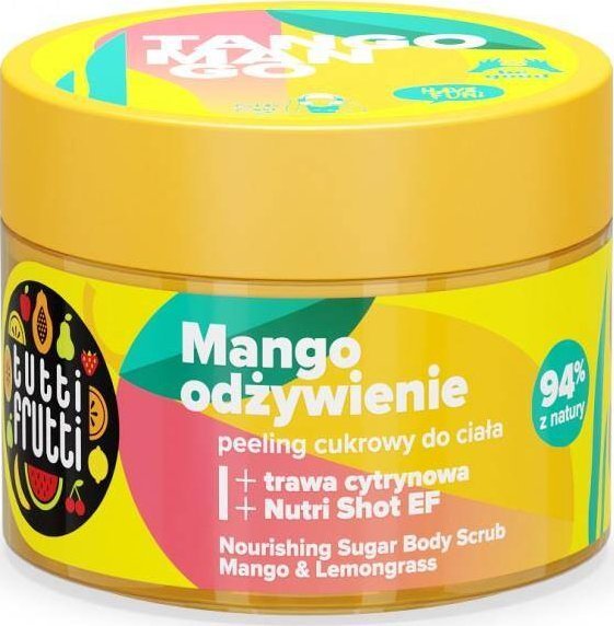 Farmona Tutti Frutti odżywczy peeling cukrowy do ciała Mango i Trawa cytrynowa + Nutri Shot EF 300g