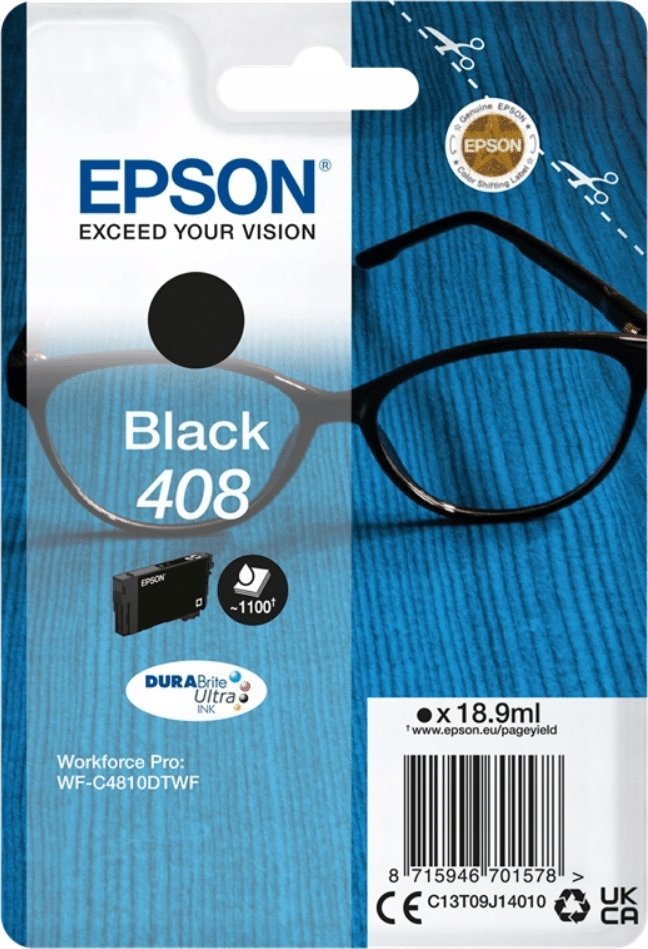 Tusz Epson Epson 408 - 18.9 ml - Schwarz - original - Blisterverpackung - Tintenpatrone - fur WorkForce Pro WF-C4810DTWF