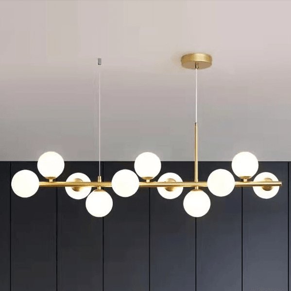 Lampa wisząca Copel 11-punktowa lampa wisząca CGHELMILK złota szklane kule