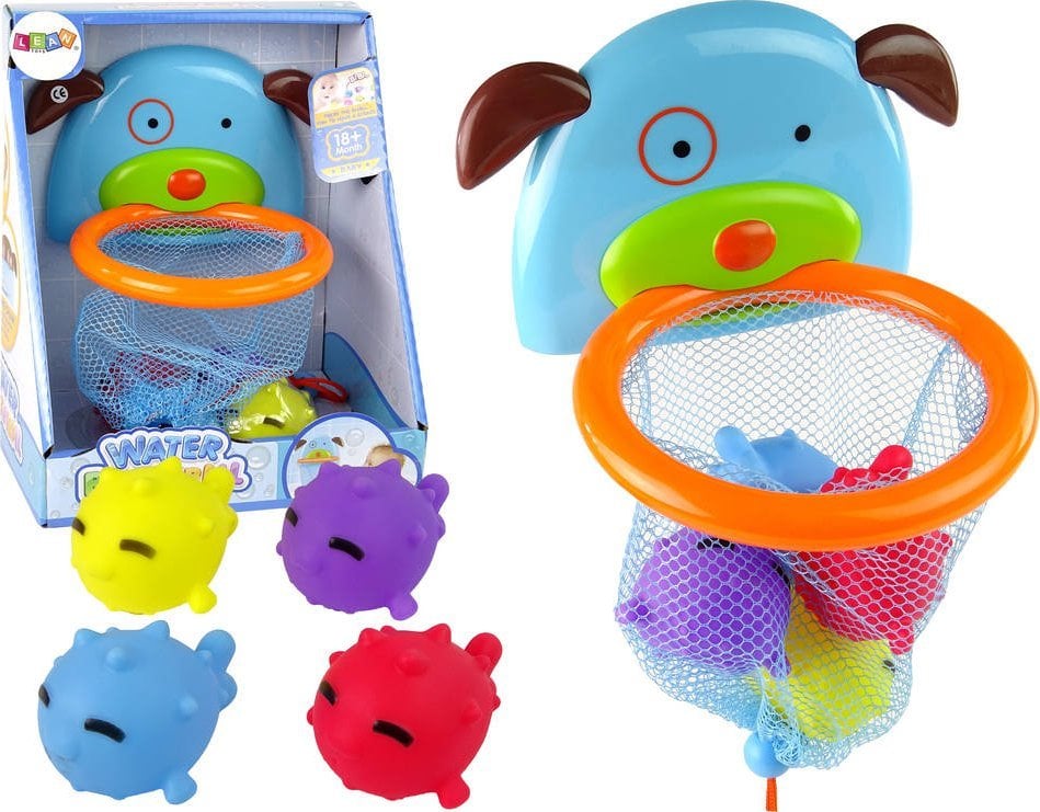 LeanToys Zabawka Do Kąpieli Mini Koszykówka Kosz Piesek Gumowe Rybki