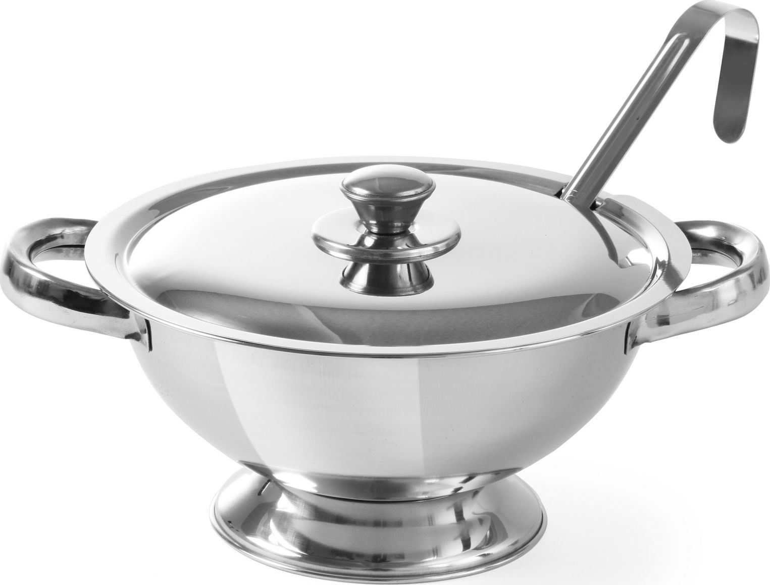 Hendi Waza na zupę z pokrywką i chochelką ze stali nierdzewnej 2.7L - Hendi 434208 Waza na zupę z pokrywką i chochelką ze stali nierdzewnej 2.7L - Hen