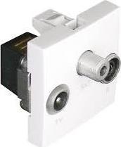 Efapel EFAPEL QUADRO45 GNIAZDO ANTENOWE KOŃCOWE SATELITARNE BIAŁY MAT 45543 SBM