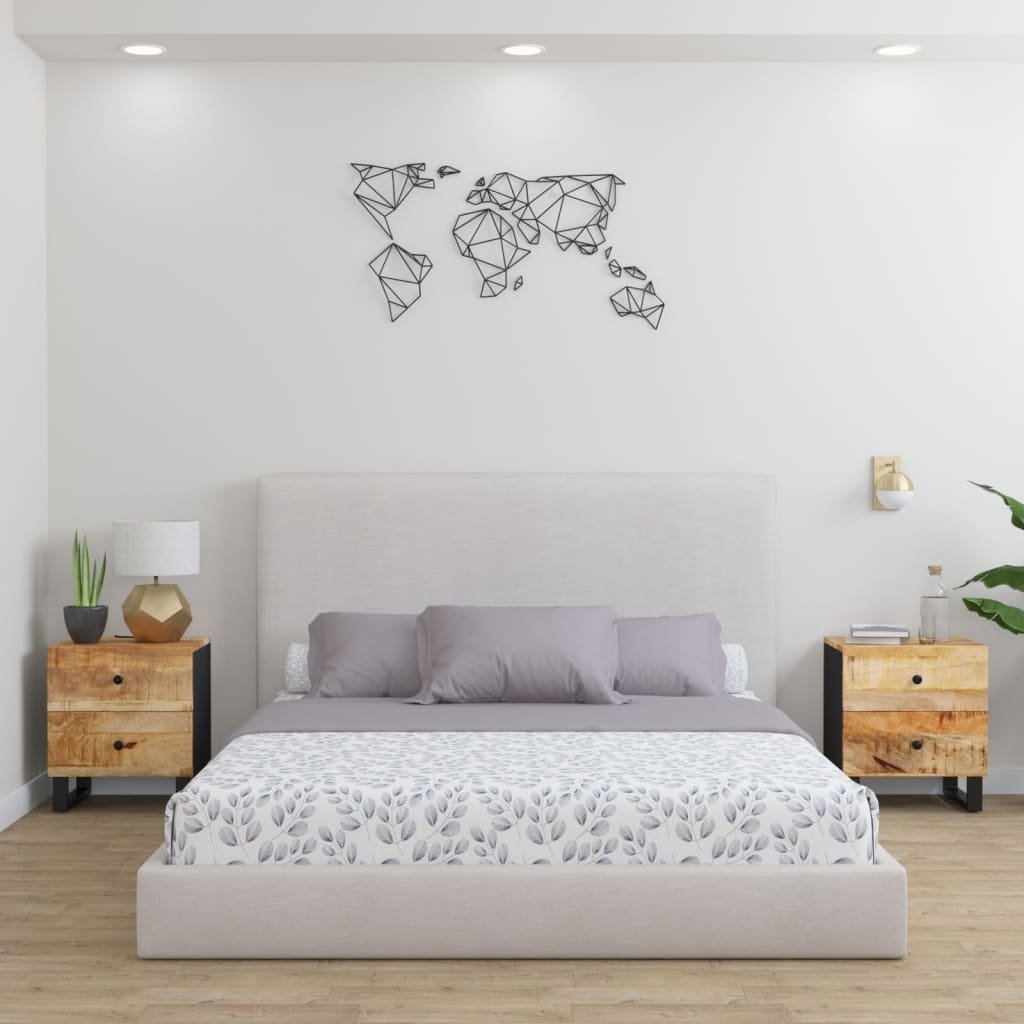 vidaXL vidaXL Szafki nocne, 2 szt., 40x33x46 cm, lite drewno mango