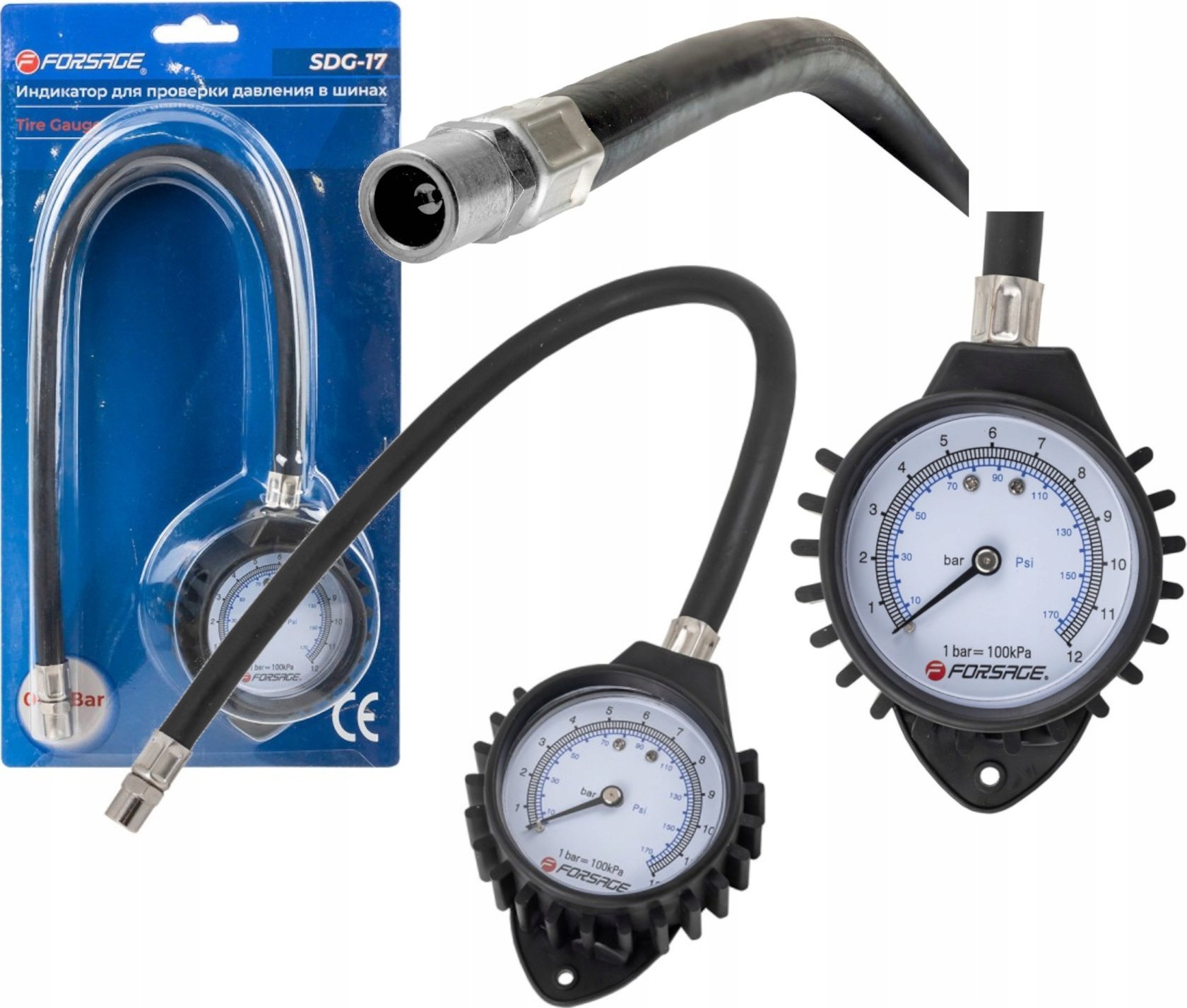 Forsage Wskaźnik ciśnienia w oponach (0-12 Bar)