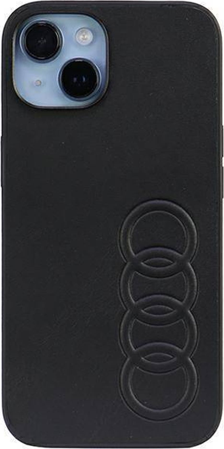Audi Synthetic Leather iPhone 14 6.1 czarny/hardcase AU-TPUPCIP14-TT/D1-BK