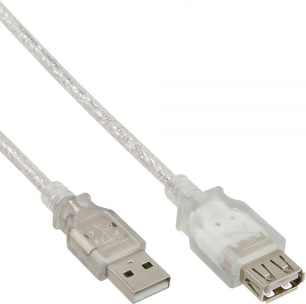 Kabel USB InLine USB-A - USB-A 2 m Przezroczysty (34618)