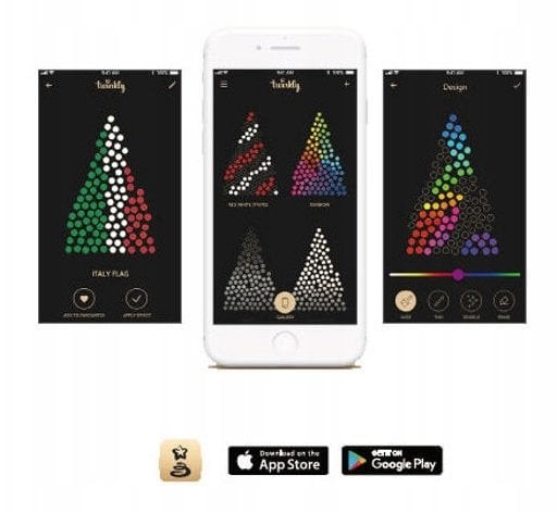 Dekoracja świąteczna Twinkly 3D Reindeers - Red-nosed Deer | 250 RGB+W LED | 125cm