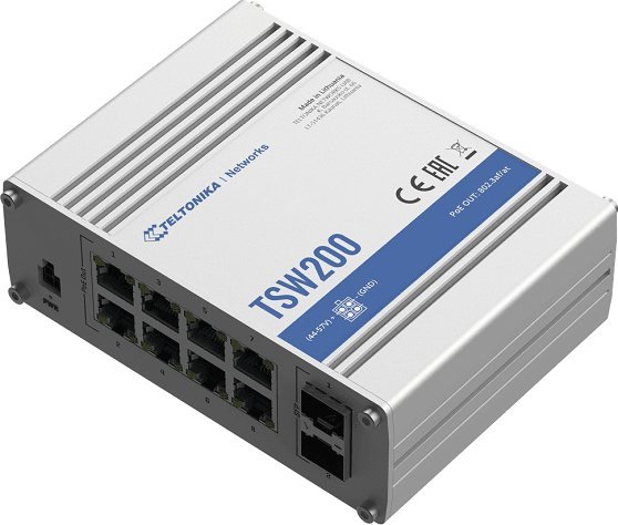 Switch Teltonika Teltonika Ethernet Switch TSW200 10/100/1000 Mbps (RJ-45), Unmanaged, Desktop, Ethernet LAN (RJ-45) ports 8