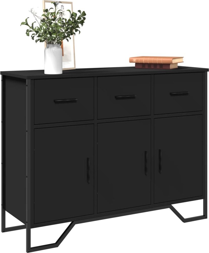 vidaXL vidaXL Szafka, czarna, 97x32,5x74,5 cm, materiał drewnopochodny