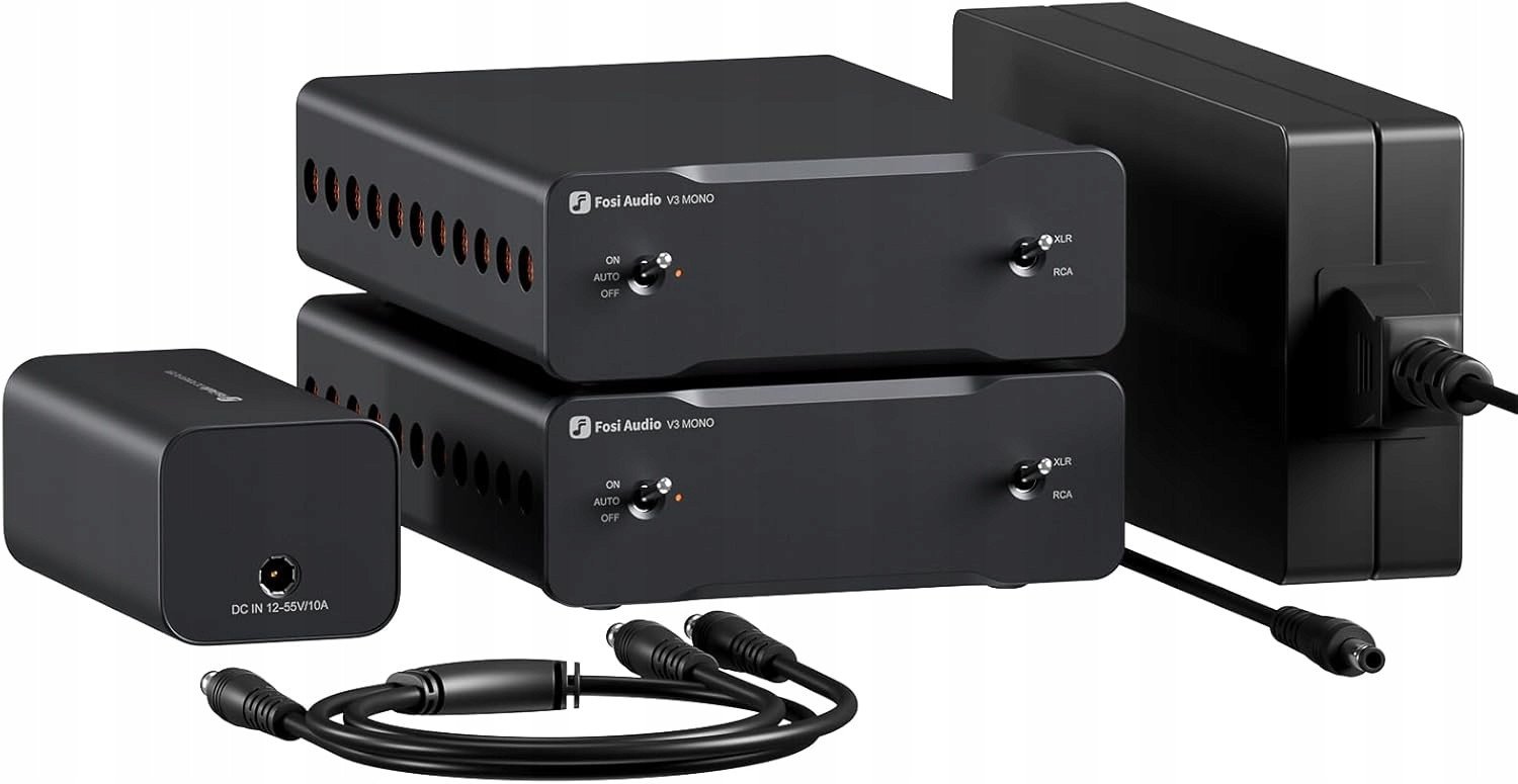 Fosi Audio V3 Mono 240W HiFi Wzmacniacz Klasy D z RCA/XLR 48V 10A