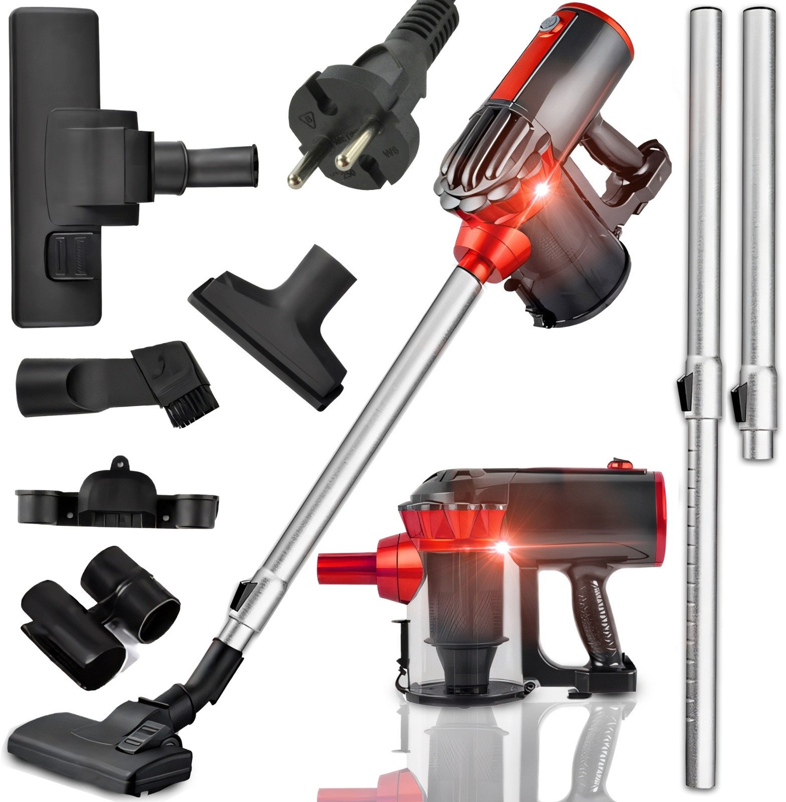 Odkurzacz pionowy bezworkowy 5 końcówek 1.5 l 650 W Odkurzacz pionowy bezworkowy 5 końcówek 1.5 l 650 W