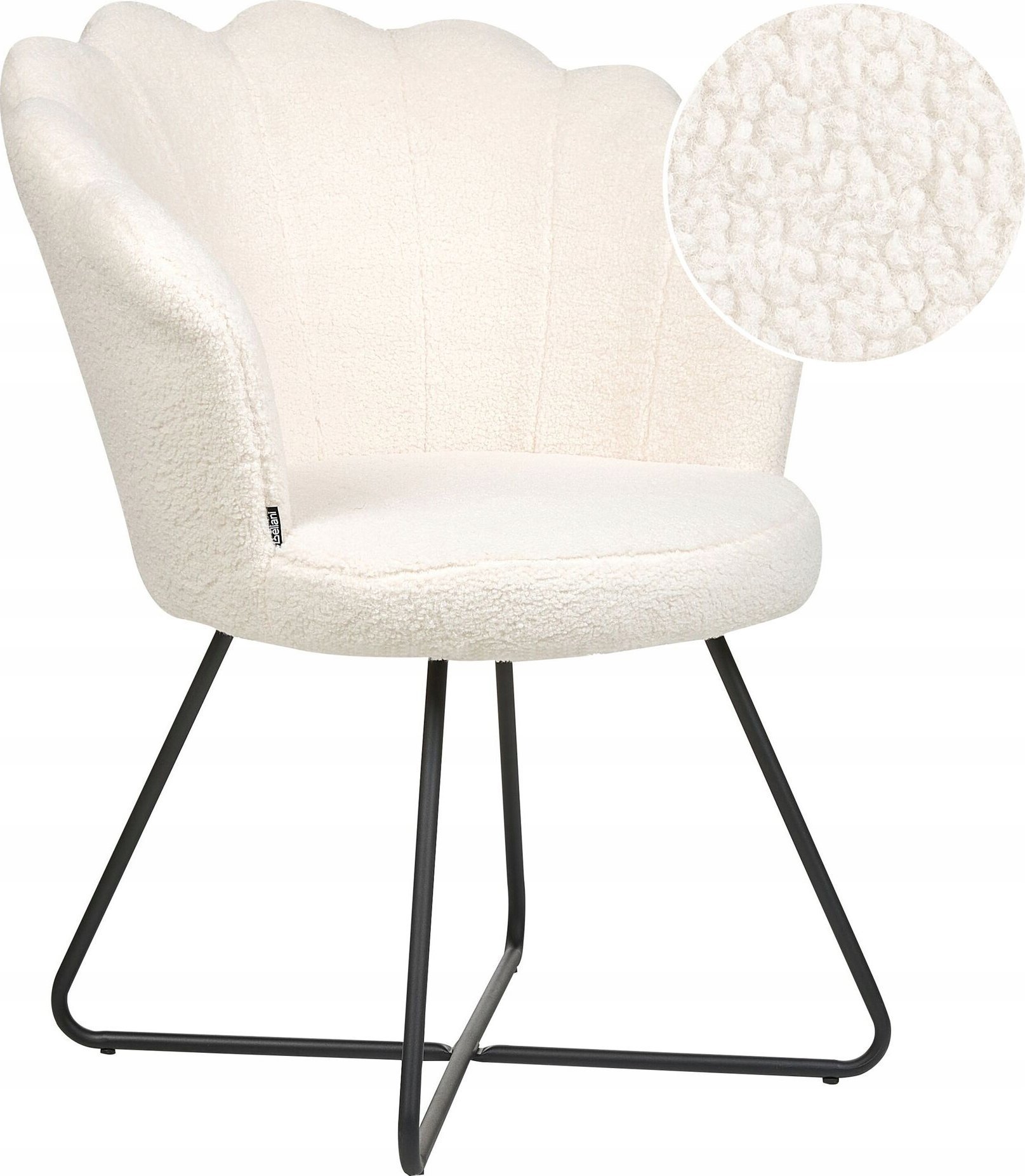 Beliani Fotel boucle biały LOVELOCK