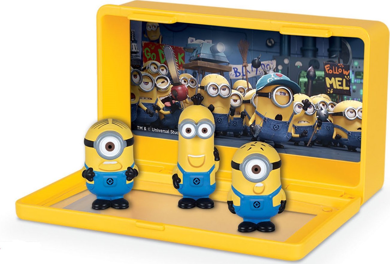DESPICABLE ME 3X FIGURKI MINIONKI ZESTAW 9X10,5 PROTEST MINIONS