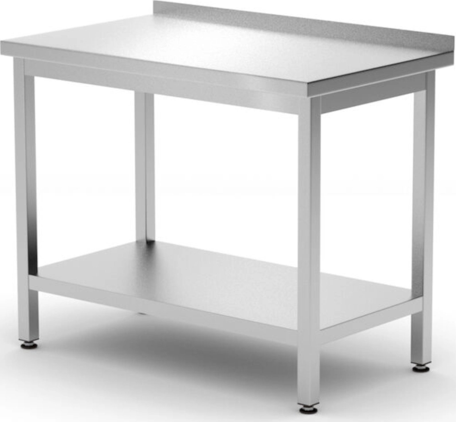 Hendi Stół blat roboczy przyścienny z rantem półką Budget Line STAL 800 x 600 x 850 mm - Hendi 817261 Stół blat roboczy przyścienny z rantem półką Bud