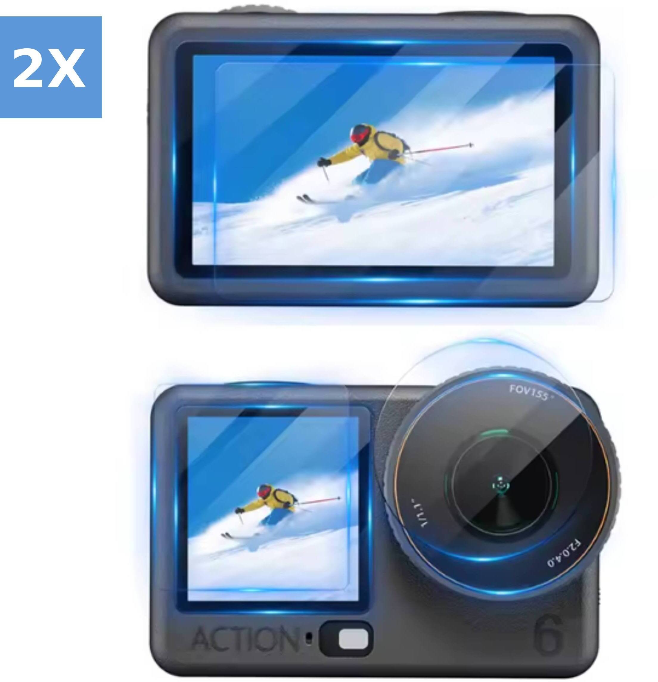 ZESTAW 2X FOLIA OCHRONNA ZE SZKŁA HARTOWANEGO 9H DO KAMERY DJI OSMO ACTION 6