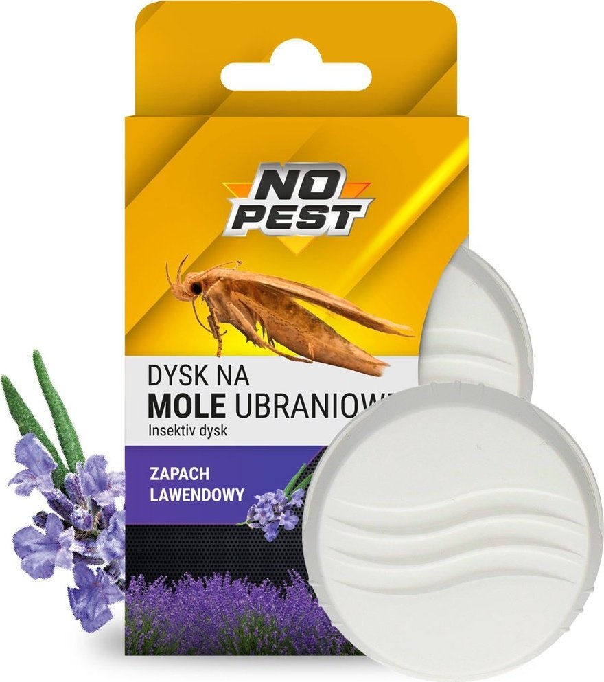 NO PEST Dysk na Mole Ubraniowe o Zapachu Lawendy Środek na Mole Odzieżowe Pułapka przeciw Molom Ubraniowym