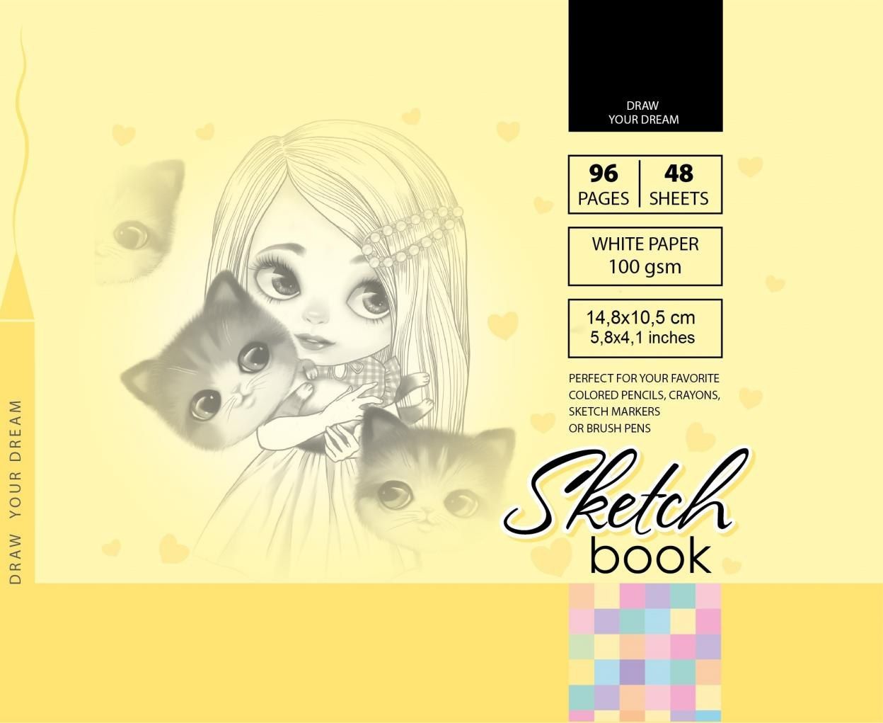 Fresh Szkicownik 10.5x14.8cm 96k żółty