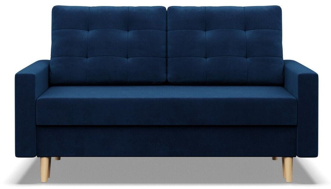 Sofa rozkładana, MILO, velvet, 152x92x92 cm, granatowy