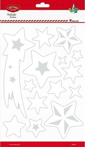 FANDY Naklejki fluorescencyjne gwiazdy białe 14szt