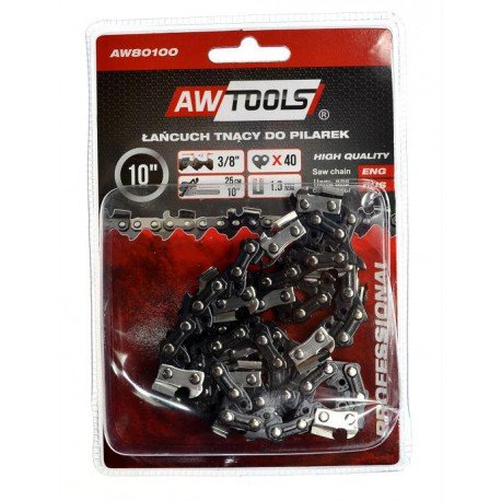 AWTools Łańcuch tnący do pilarki 25cm 10" 3/8" 1,3mm 40-ogniw do CS250 (AW80100)