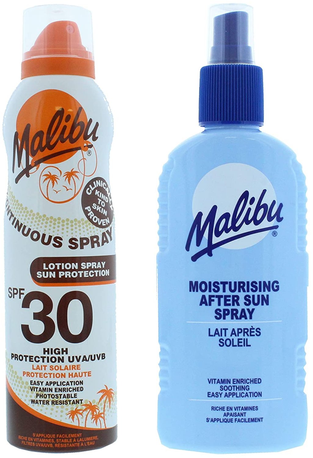 Malibu SPF30 Balsam Ochronny 175ml + Balsam W Sprayu Po Opalaniu 200ml