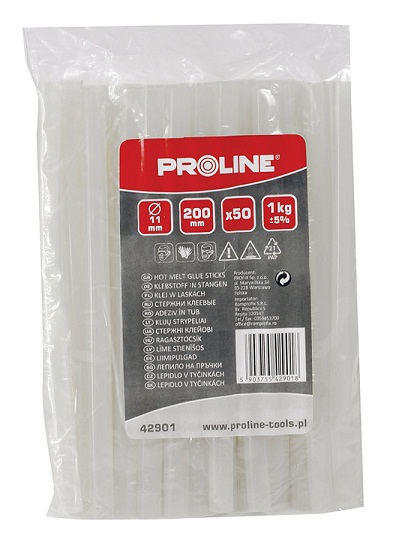Wkłady klejowe Pro-Line 11 mm x 200 mm przezroczyste 50 szt. 1 kg 42901