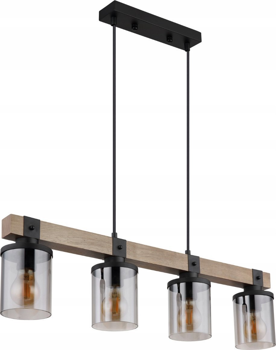 Lampa wisząca Globoeasterneurope Globo Lila 15555-4H lampa wisząca zwis 4x60W E27 drewno/czarna