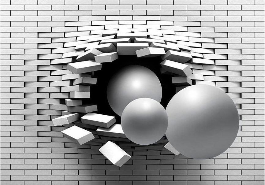 DecoNest Fototapeta - Cegła w ścianie - 250X175