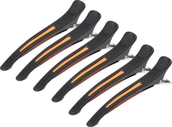 Activeshop Klamry klipsy fryzjerskie do włosów E-13 6 szt. 11,5 cm mix neon