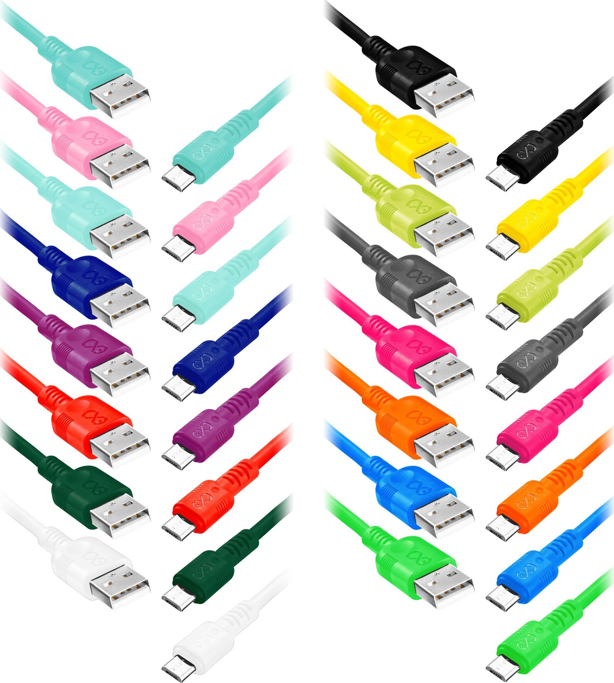 Kabel USB Orno USB-A - microUSB 0.9 m Wielokolorowy (CABEXCWHIMUSB0.9MIX2)