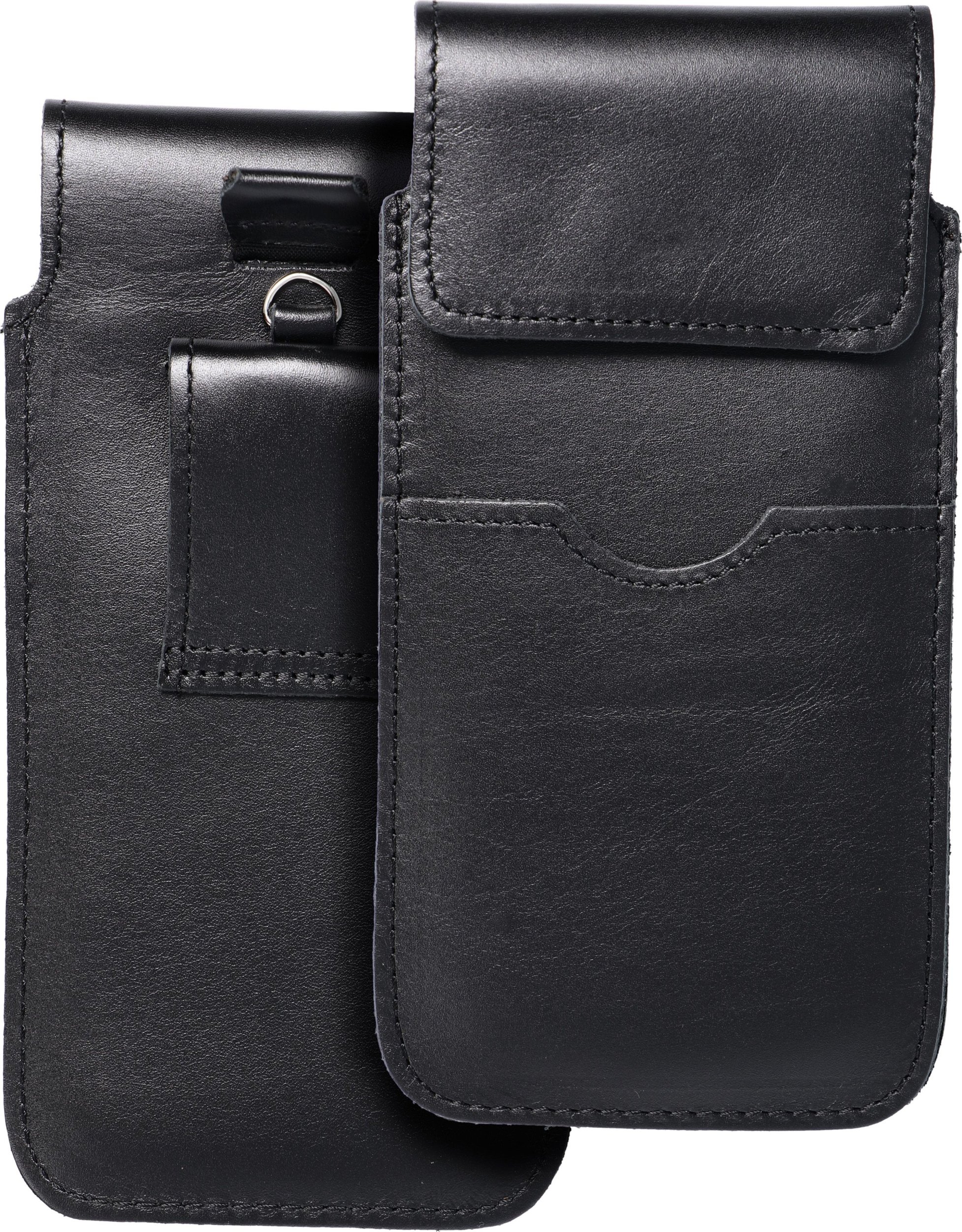 OEM Skórzana uniwersalna wsuwka z klapką - ROYAL / czarny - Rozmiar 2XL - IPHONE 6 PLUS / SAMSUNG A52 / XIAOMI REDMI NOTE 10