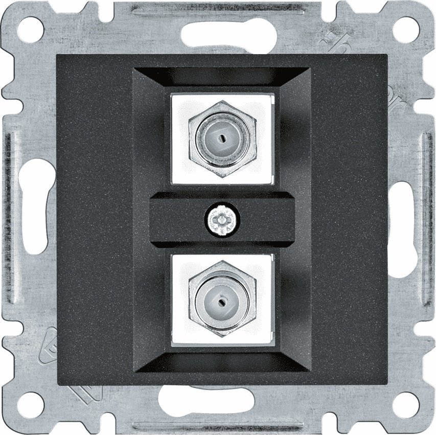 Hager Hager Lumina czarny - gniazdo podwójne typu F