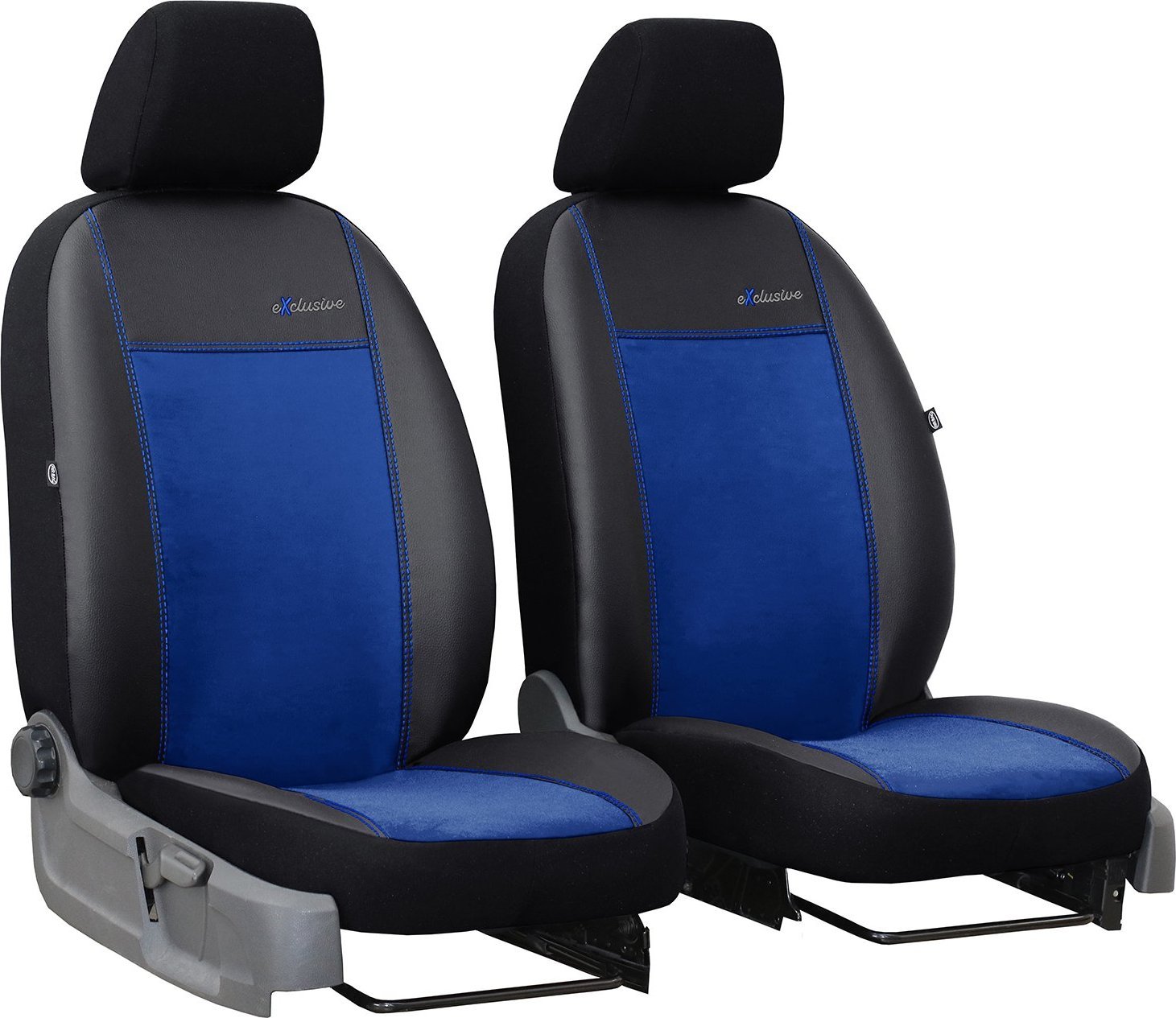 Pok-ter Pokrowce uniwersalne przody Exclusive alkantara 1+1 (niebieskie)